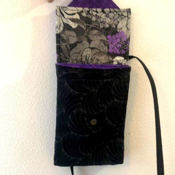 bohemian style bag 6 x 9.5. Fabric cotton - Picture 3 of 4